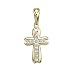 14K White Gold Round Diamond Cross Pendant