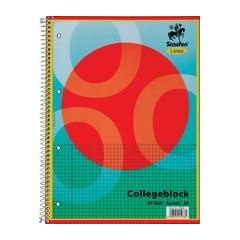 College-Block LINEA, DIN A4, kariert, Mikroperforation, gelocht, 80 Blatt