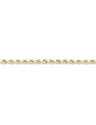 10k Yellow Gold Handmade Diamond-cut Rope Chain Anklet