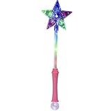 Smiffy's 40 cm Star Wand with Disco Ball - Pink