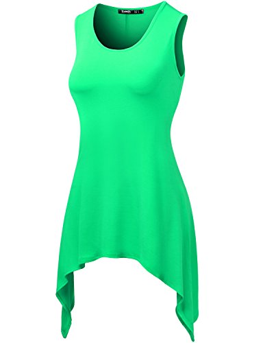 Thanth Womens Tank Tunic Top with Cut-Out Various Hem