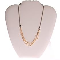 White Leather Multiple Necklace Jewelry Display Easel !