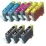 9 pack of compatible print ink toner ribbon cartridge (3 black and 2 cyan, 2 Magenta and 2 yellow) for Epson Stylus NX100 NX105 NX200 NX300 NX400, NX-100 NX-150 NX-200 NX-300 NX-400 Workforce/work force 30 40 500 600 inkjet printer