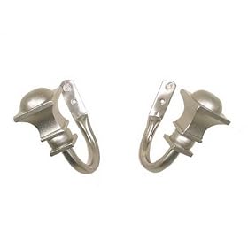 Curtain Holdbacks U-shaped Set Of 2 Square Satin Silver