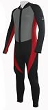 SCUBATEC Tauchanzug Neoprenanzug 3 mm mit Front-Reißverschluss schwarz / rot / grau