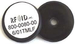 RFID Inc 87.5mm diameter potted Disk Tag, w/center hole. Part No. 800-0080-02