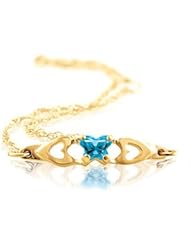 CleverEve Designer Series 14K Yellow Gold 0.70 grams Butterfly Bfly CZ December Birthstone Bracelet w/ Original Box