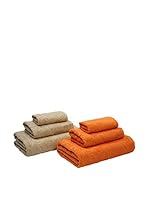 NATURAL Set Toalla 6 Uds. 400 G Isabel (Beige / Naranja)