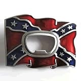 Confederate Flag Bottle Opener Belt Buckle