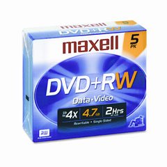 Maxell 4.7GB 4x DVD+RW (5-Pack)