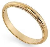 14K Gold Milgrain Heavy Classic-Fit Wedding Band, 2.5mm Wide