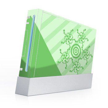 Nintendo Wii Skin and Matching controller skin Crop Circles Green