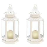 White Medium Candle Lantern of 2
