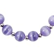 Handmade Lavender Cat's Eye & Silver Necklace