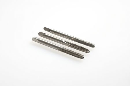 10-32 NF High Speed Steel Ground Thread 3 Piece Tap Set, Includes: Taper, Plug, Bottom