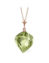 14K Gold Necklace with Natural Twisted Spiral Green Amethyst