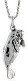 Sterling Silver Manatee Pendant, 15/16 in. (24 mm) Long.