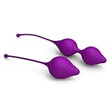 vibe42 Kegel Exercises For Women - Duotone Ben Wa Balls with string - Silicone Bladder Control Devices, Complimentary eBook with Beginners Exercise Regime, Color Purple