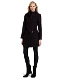 IMAGE OF AK Anne Klein Women's Chevron Belted Trench Coat, Black/Dark Raisin, Medium