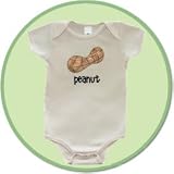 Peanut Short Sleeve Organic Infant Onesie, Baby Size 3-6 Months