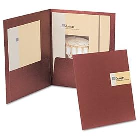 YourStyle Custom Card Folio Presentation Folder, Letter Size, Burgundy, 4/Pack