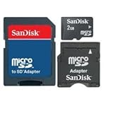 SanDisk 2GB Microsd Card with SD & MiniSD Adapters (SDQ-2048-A11MK US Retai ....