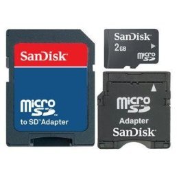 SanDisk 2GB MicroSD Card with SD & MiniSD Adapters (SDSDQ-2048, BULK package)