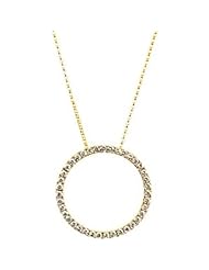 1 ct tw Diamond Circle Necklace in 14k Yellow Gold