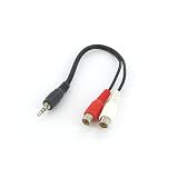 3.5mm Male to 2 RCA Left & Right Audio Female Adapter