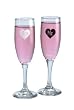 Hortense B. Hewitt Wedding Accessories Mr. and Mrs. Heart Champagne Toasting Flutes, Set of 2