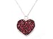 14k White Gold Natural Ruby Heart Necklace Pendant with Black Rhodium Ct.tw 0.75