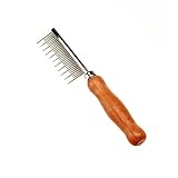 Safari Shedding Comb for Longhaired Dogs, Wood Handle