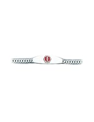 Sterling Silver Medical Alert ID Curb Chain Bracelet - Length 8 Inch