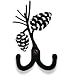 Monazite WH-D-109 Leaf Fan Dbl Wall Hook Powder Metal Coated