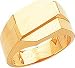 14K Gold Diagonal Mens Signet Ring Sz 10