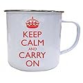 Keep Calm And Carry On Enamel Mug