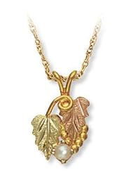 Pearl Black Hills Gold Necklace in 10K Gold with 2 - 2.5 MM Pearl