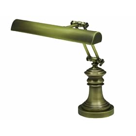 House Of Troy PLED203-AB 13-1/2-Inch Traditional Portable LED Desk/Piano Lamp, Antique Brass