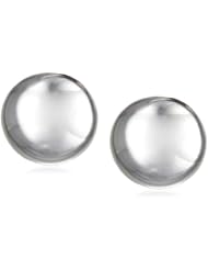 Anne Klein "Polished and Pearl" Silver-Tone Domed Stud Clip-On Earrings