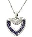 Sterling Silver Genuine Amethyst Heart Pendant