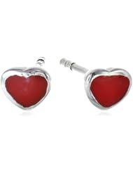 Sterling Silver Petite Inlay Heart Studs