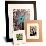 Framatic Metro, 16 x 20 Seamless MDF Composite Wood Board Frame Matted for a 8 x 12 Photograph - Black