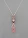Fashion Jewelry ~ Pink Ribbon with Murano Glass Beads Breast Cancer Awareness Silvertone Necklace
