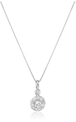 10k White Gold Diamond Pendant Necklace (1/4cttw, I-J Color, I2-I3 Clarity), 18"