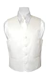 BOY'S Solid CREAM Color Dress Vest NeckTie Set