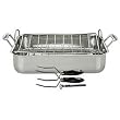 Cuisinart Chef's Classic Stainless 16-Inch Roaster with Rack and 3 Piece Roasting Set