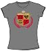 Justice League DEFENDERS Juniors Size Fitted Girly Charcoal Gray T-shirt Tee Shirt