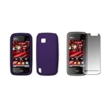 Nokia Nuron - Premium Purple Soft Silicone Gel Skin Cover Case + Crystal Cl ....
