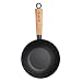 Kitchen Craft Pure Oriental Wok Carbon Steel Non-Stick with Wooden Handle, 20 cm