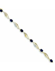 2.5 Carat 14K Gold Diamond and Sapphire Oval Bracelet
